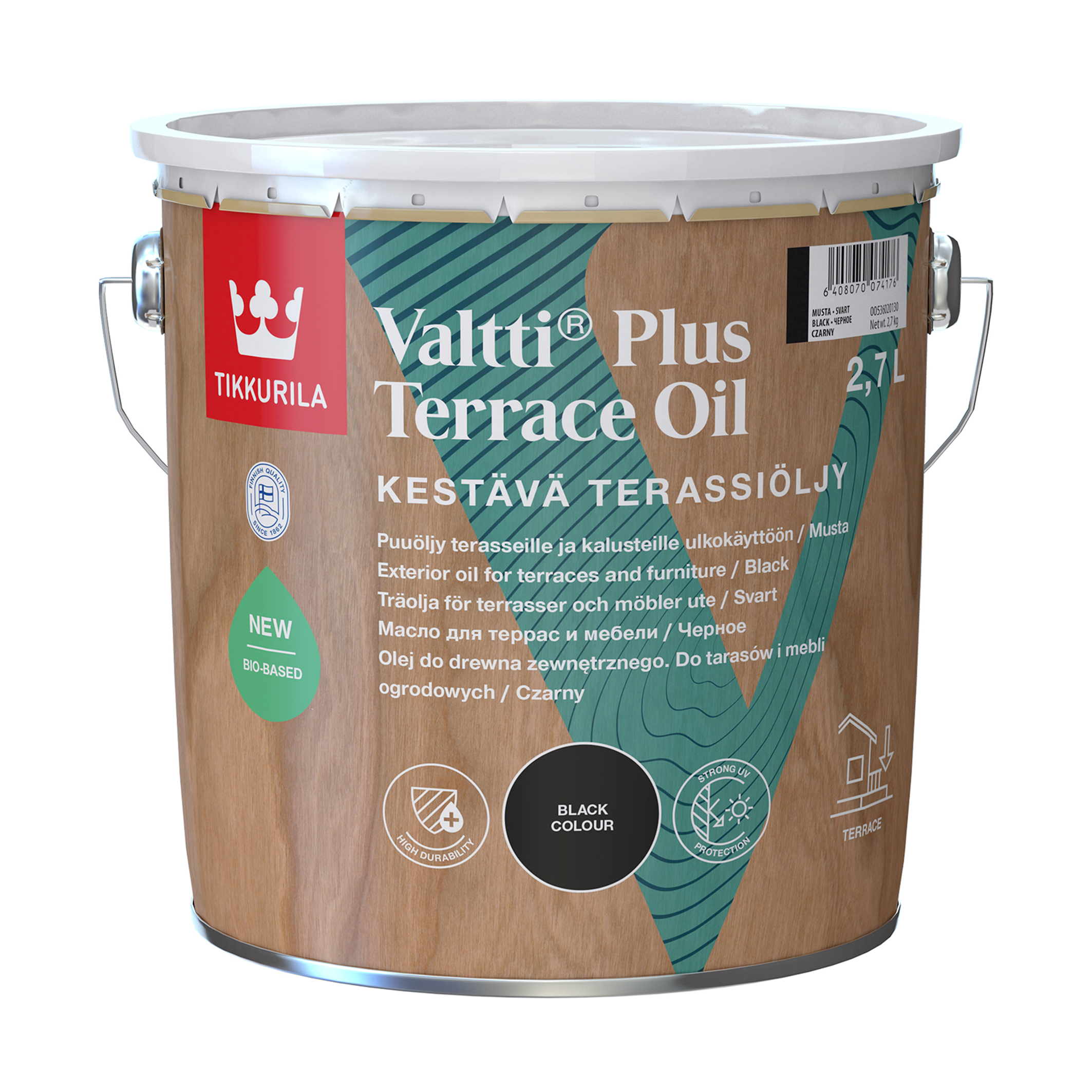 Terassiöljy Valtti Plus Terrace Oil 2,7 l musta | STARK verkkokauppa