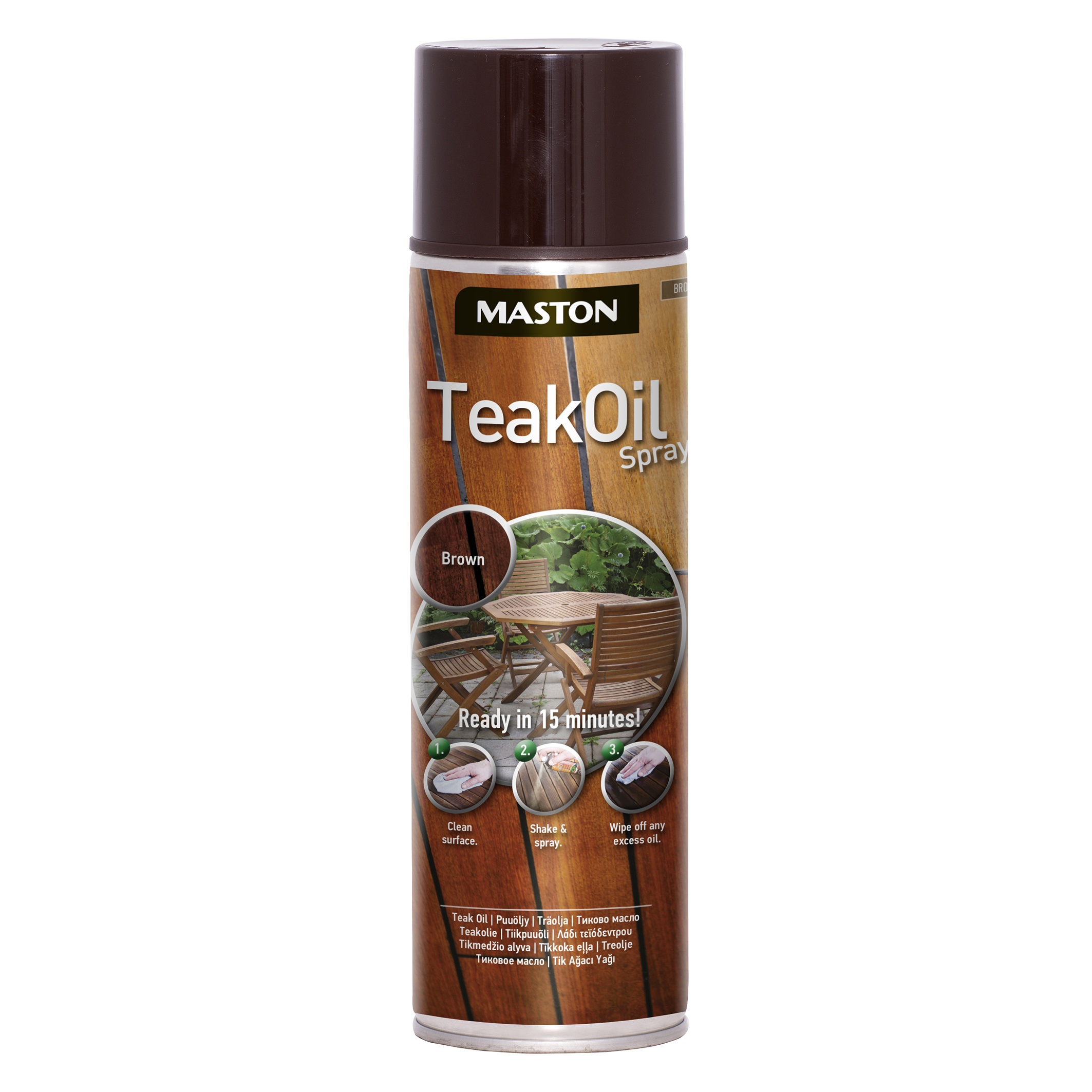 Spray Teak Oil 500 ml ruskea STARK verkkokauppa